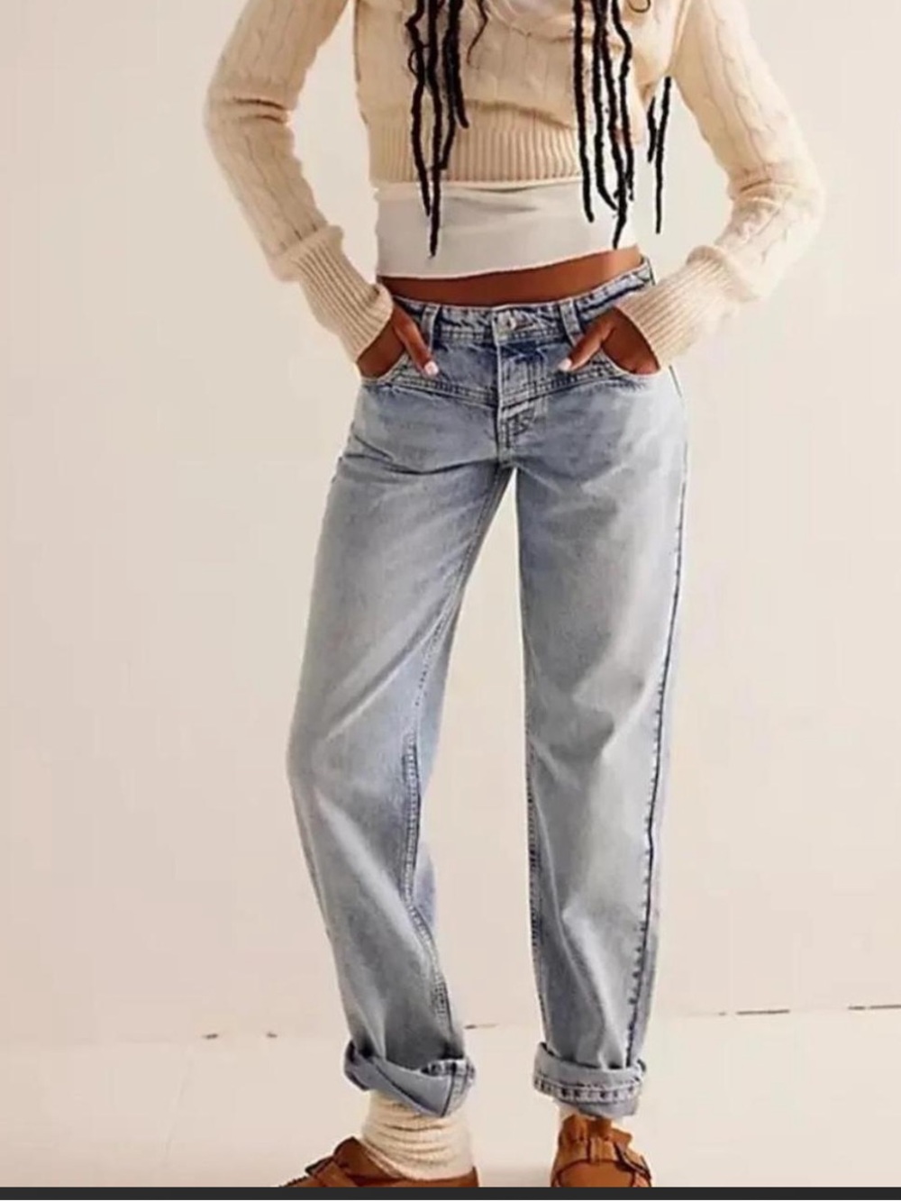 We The Free Light Blue Straight Leg Jeans | 33”